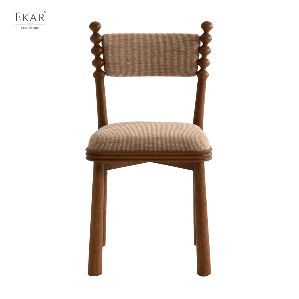 Vintage Dining Chair with Upholstered Seat & Wooden Frame | Retro Restaurant Chair | EKAR FURNITURE