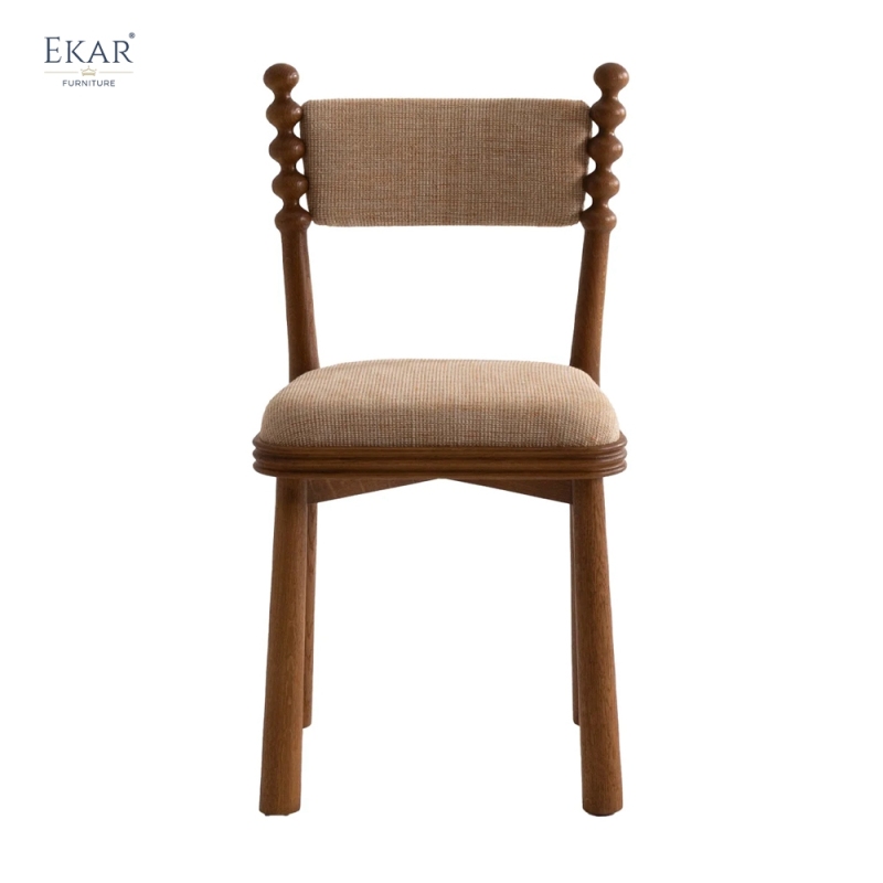 Vintage Dining Chair with Upholstered Seat & Wooden Frame | Retro Restaurant Chair | EKAR FURNITURE