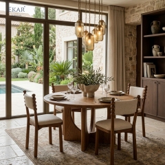 Vintage Dining Chair with Upholstered Seat & Wooden Frame | Retro Restaurant Chair | EKAR FURNITURE
