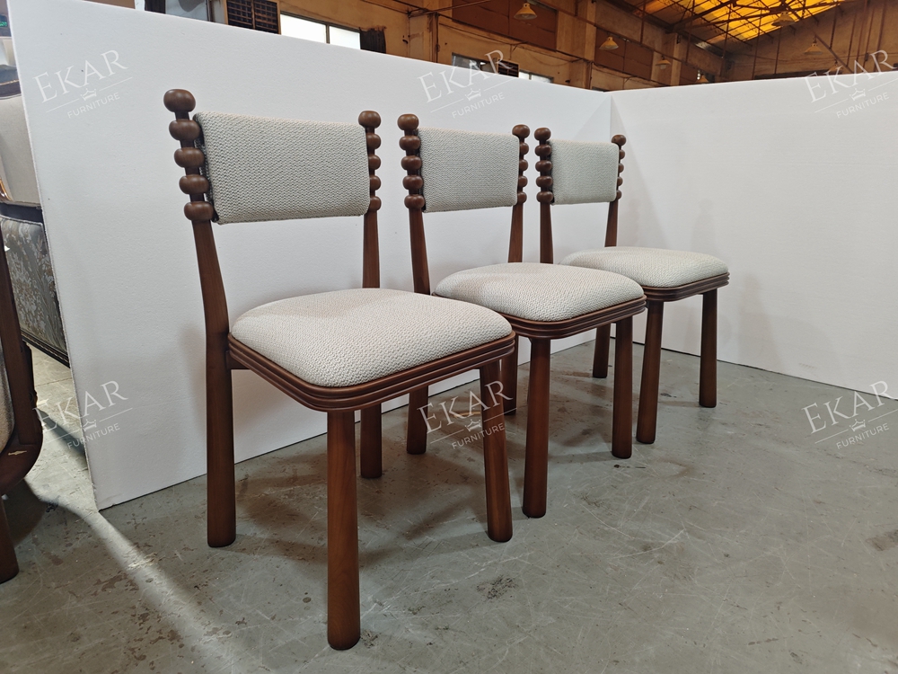 Vintage Dining Chair with Upholstered Seat & Wooden Frame | Retro Restaurant Chair | EKAR FURNITURE