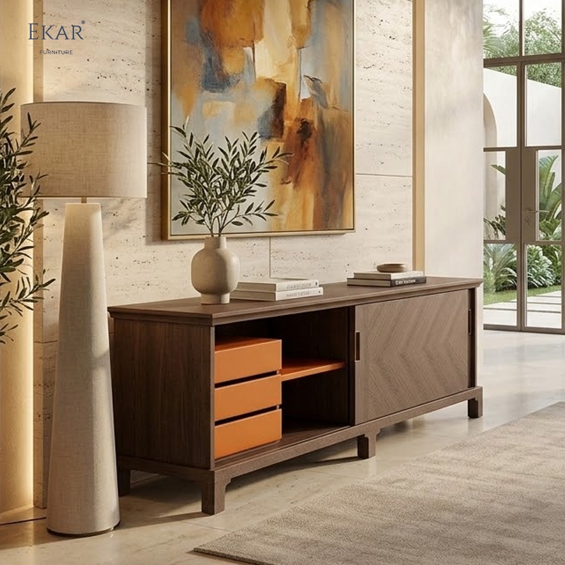 Modern Wood Bedroom Dresser with Drawers and Cabinet Storage | EKAR FURNITURE