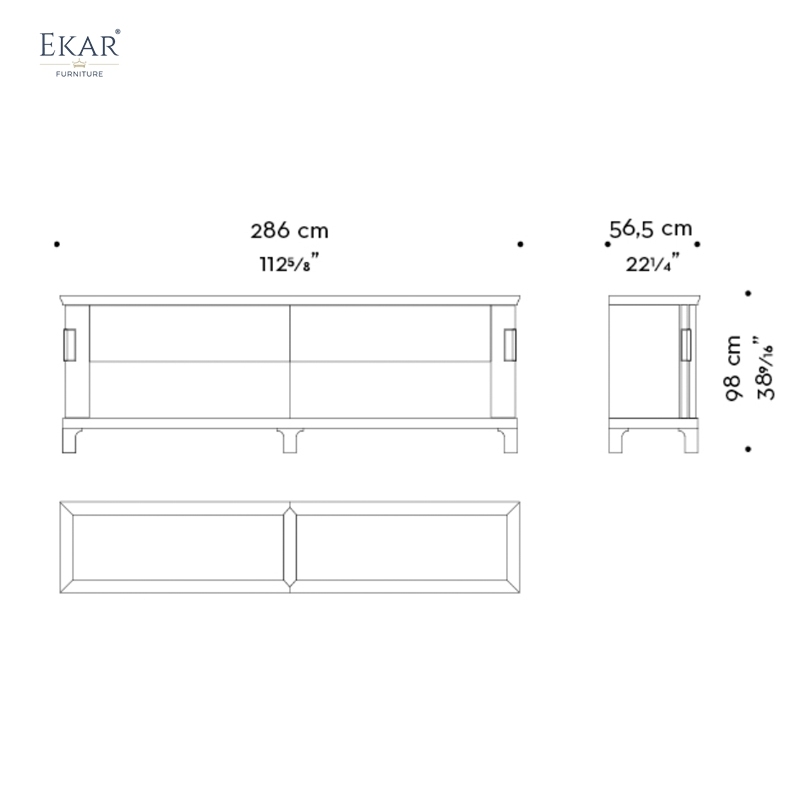 Modern Wood Bedroom Dresser with Drawers and Cabinet Storage | EKAR FURNITURE