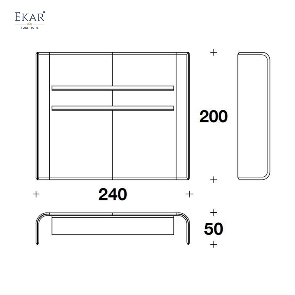 Luxury Wood Veneer Bookcase and Low TV Cabinet Set | EKAR FURNITURE