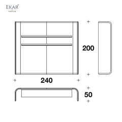 Luxury Wood Veneer Bookcase and Low TV Cabinet Set | EKAR FURNITURE