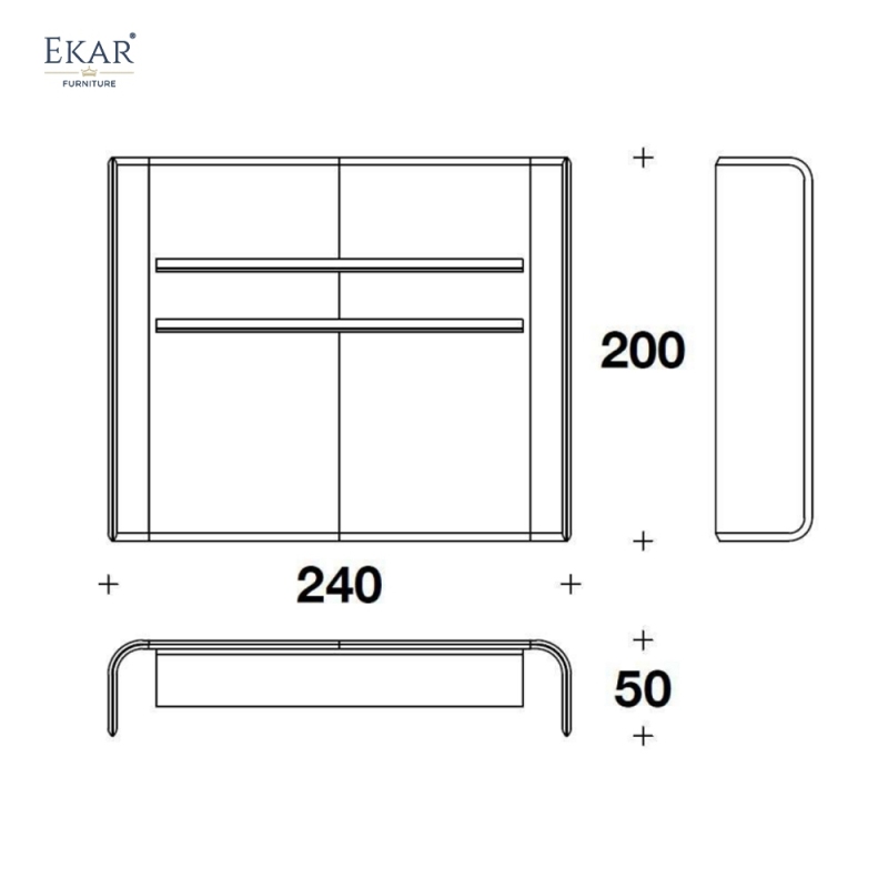 Luxury Wood Veneer Bookcase and Low TV Cabinet Set | EKAR FURNITURE