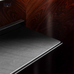Luxury Wood Veneer Bookcase and Low TV Cabinet Set | EKAR FURNITURE