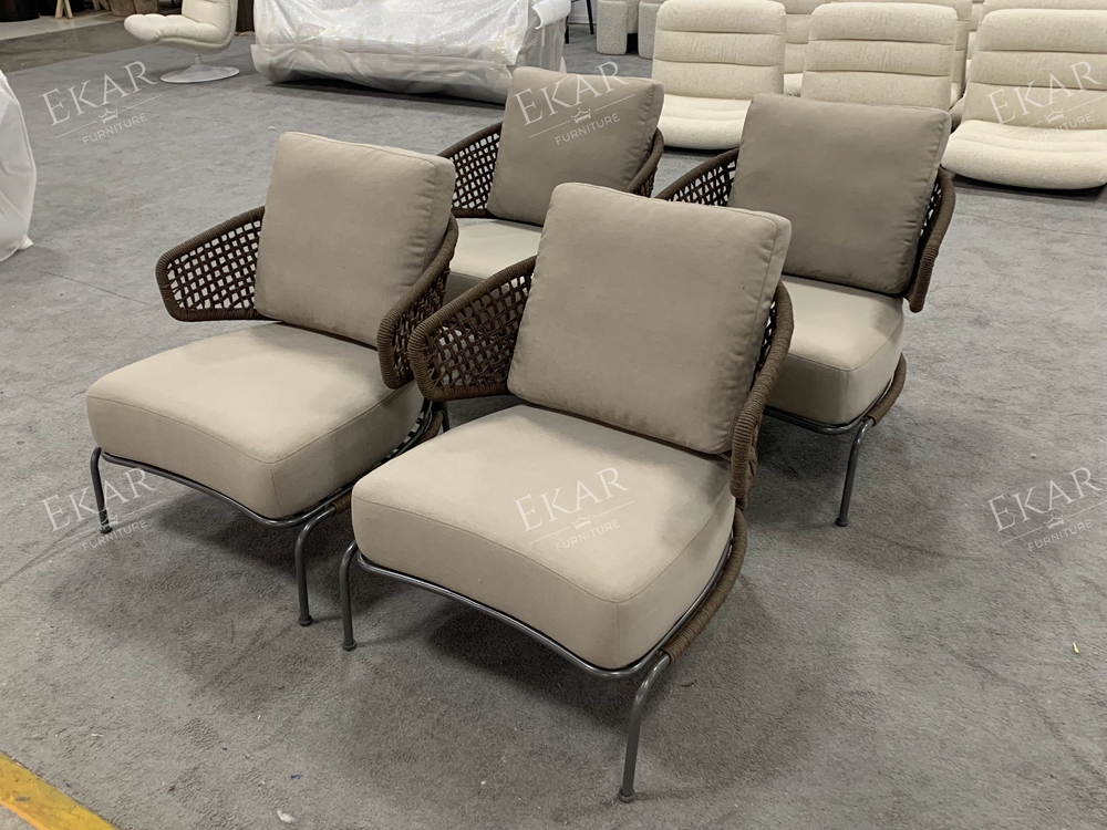 Waterproof Outdoor Lounge Chair with Ottoman