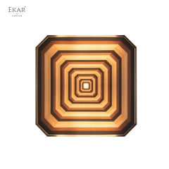 Modern Geometric Wood Veneer Marquetry Wall Art with 3D Illusion | EKAR FURNITURE