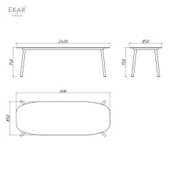 Modern Oval Aluminum Outdoor Dining Table for Patios and Gardens | EKAR FURNITURE