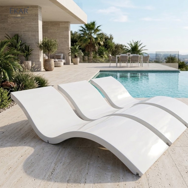 Modern Fiberglass In-Water Pool Lounger for Tanning Ledges | EKAR FURNITURE