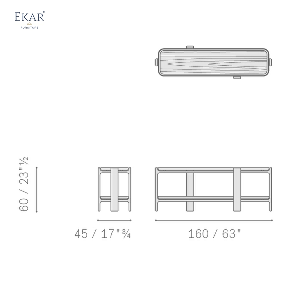 Modern Luxury Two-Tier Console Table with Marble Top and Wood Frame | EKAR FURNITURE