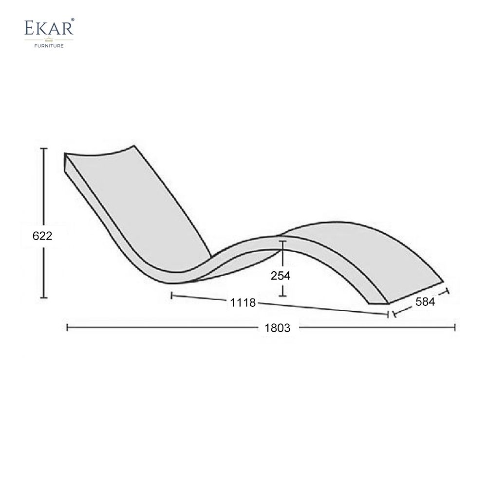 Modern Fiberglass In-Water Pool Lounger for Tanning Ledges | EKAR FURNITURE