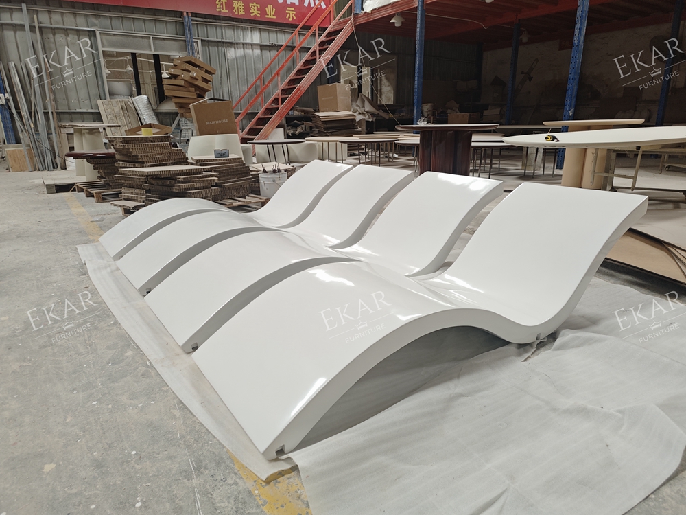 Modern Fiberglass In-Water Pool Lounger for Tanning Ledges | EKAR FURNITURE
