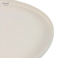 Modern Aluminum Pedestal Outdoor Side Table with Tray Top Design | EKAR FURNITURE