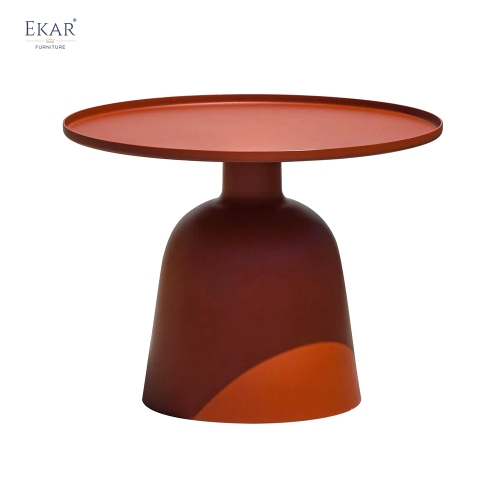 Modern Aluminum Pedestal Outdoor Side Table with Tray Top Design | EKAR FURNITURE