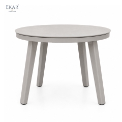 Modern Round Aluminum Outdoor Dining Table for Patios and Gardens | EKAR FURNITURE