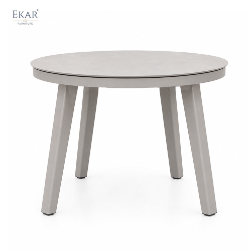 Modern Round Aluminum Outdoor Dining Table for Patios and Gardens | EKAR FURNITURE