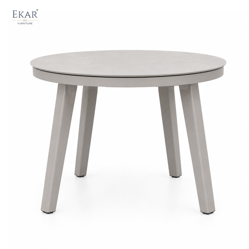 Modern Round Aluminum Outdoor Dining Table for Patios and Gardens | EKAR FURNITURE