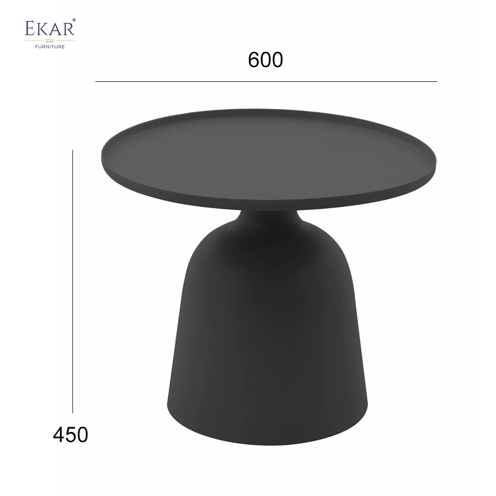 Modern Aluminum Pedestal Outdoor Side Table with Tray Top Design | EKAR FURNITURE