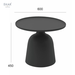 Modern Aluminum Pedestal Outdoor Side Table with Tray Top Design | EKAR FURNITURE