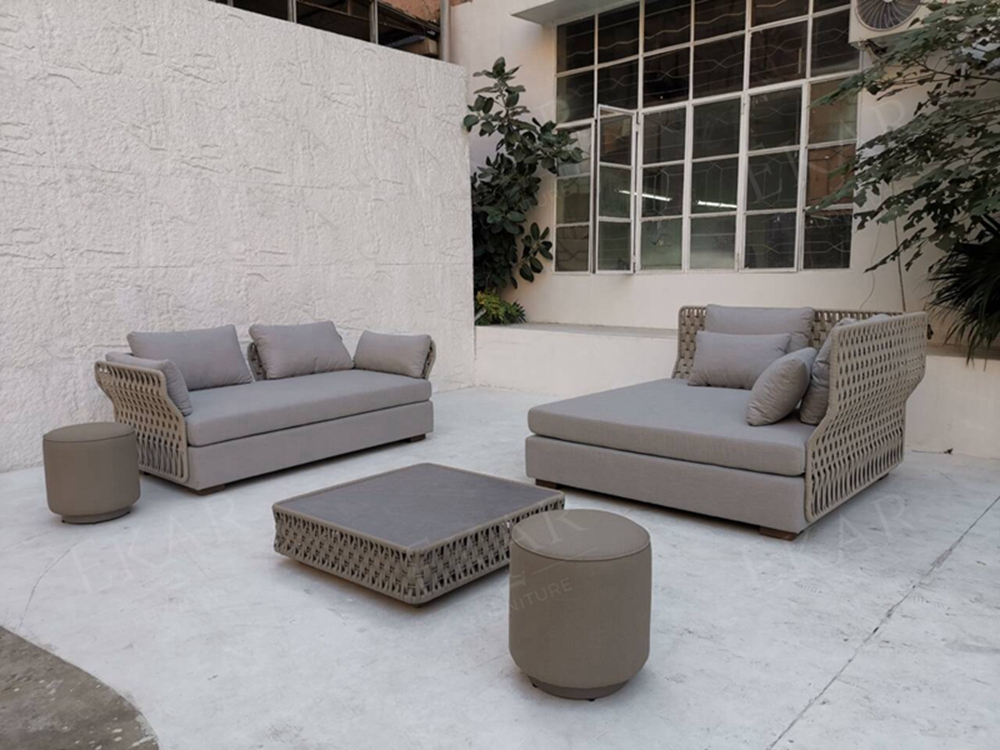 Contemporary Waterproof Woven Sofa Durable and Comfortable Outdoor Furniture