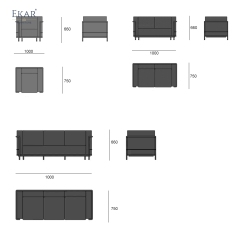 EKAR Modern Stainless Steel Genuine Leather Sofa - Luxury Armchair