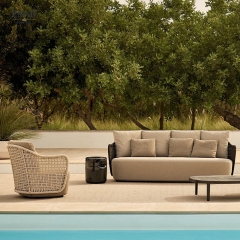Modern Outdoor Leisure Chair – Luxury Woven Swivel Armchair for Patio & Garden