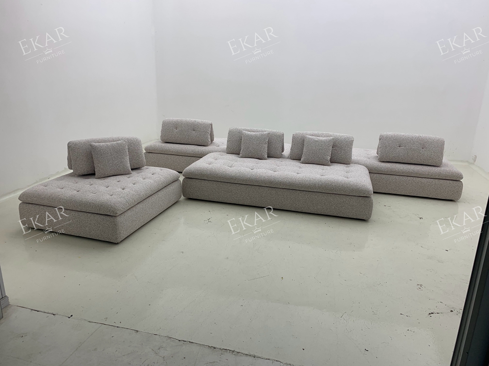 EKAR Modern Minimalist Modular Sofa - Low Profile Tufted Sectional