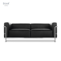 EKAR Modern Stainless Steel Genuine Leather Sofa - Luxury Armchair
