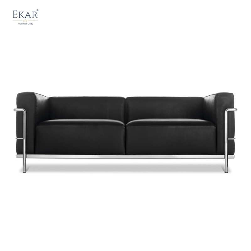 EKAR Modern Stainless Steel Genuine Leather Sofa - Luxury Armchair