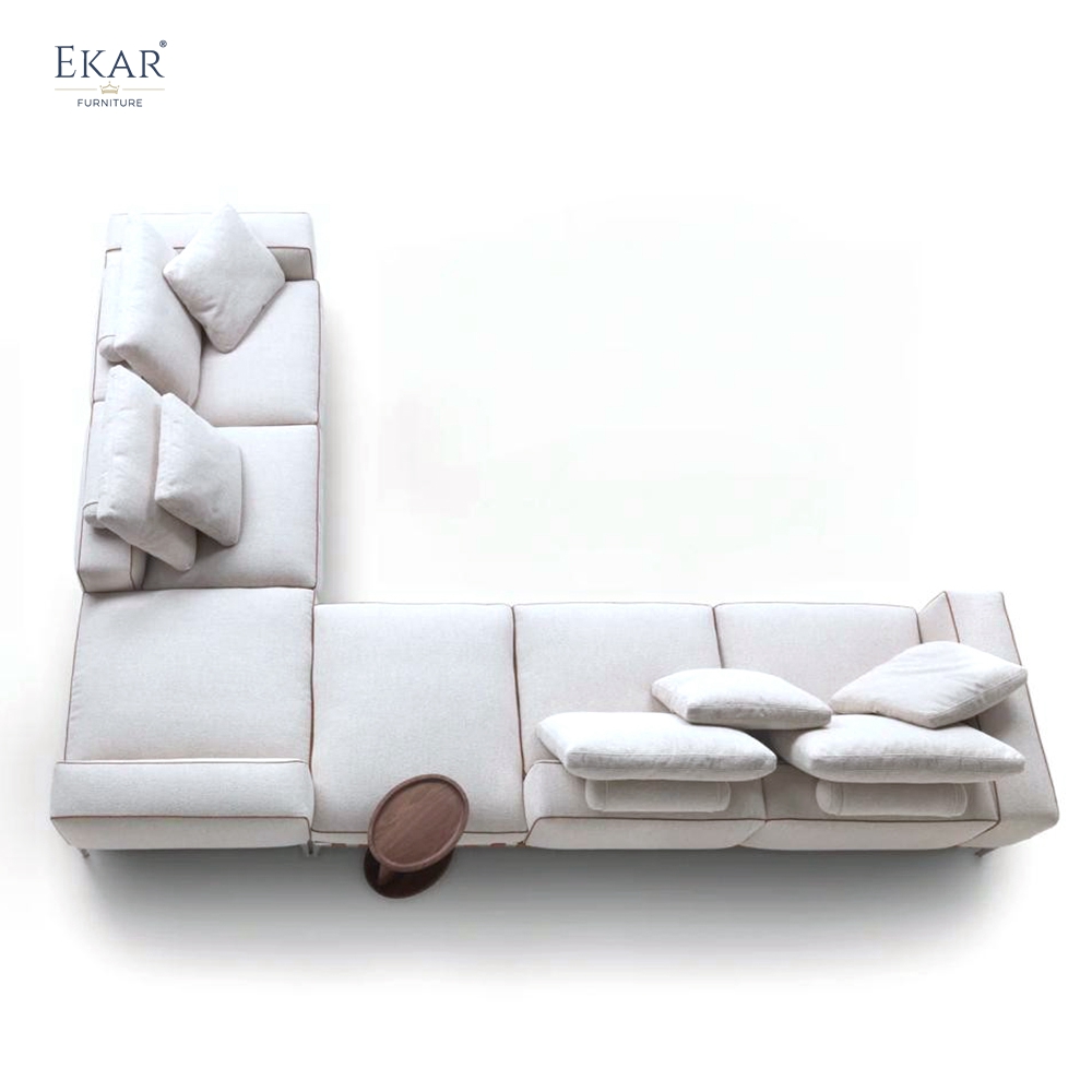 EKAR Modern Minimalist Modular Sofa - Leather Strap Detail Sectional
