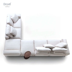 EKAR Modern Minimalist Modular Sofa - Leather Strap Detail Sectional