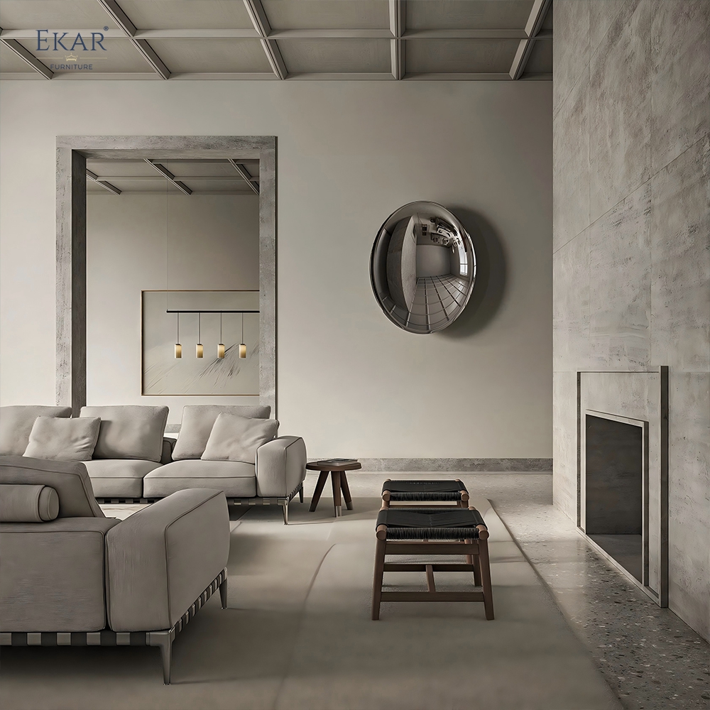 EKAR Modern Minimalist Modular Sofa - Leather Strap Detail Sectional