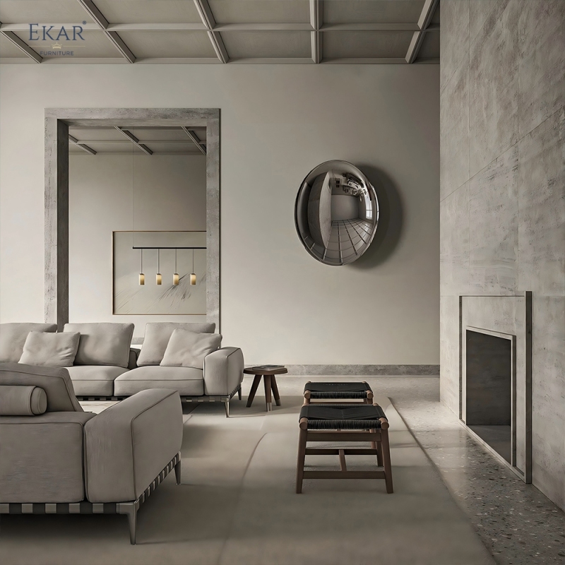 EKAR Modern Minimalist Modular Sofa - Leather Strap Detail Sectional