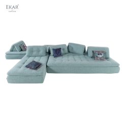 EKAR Modern Minimalist Modular Sofa - Low Profile Tufted Sectional