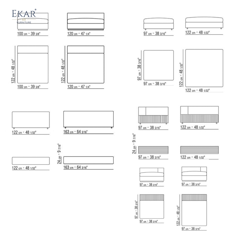 EKAR Modern Modular Sectional Sofa | Minimalist Contemporary Sofa for Luxury Interiors