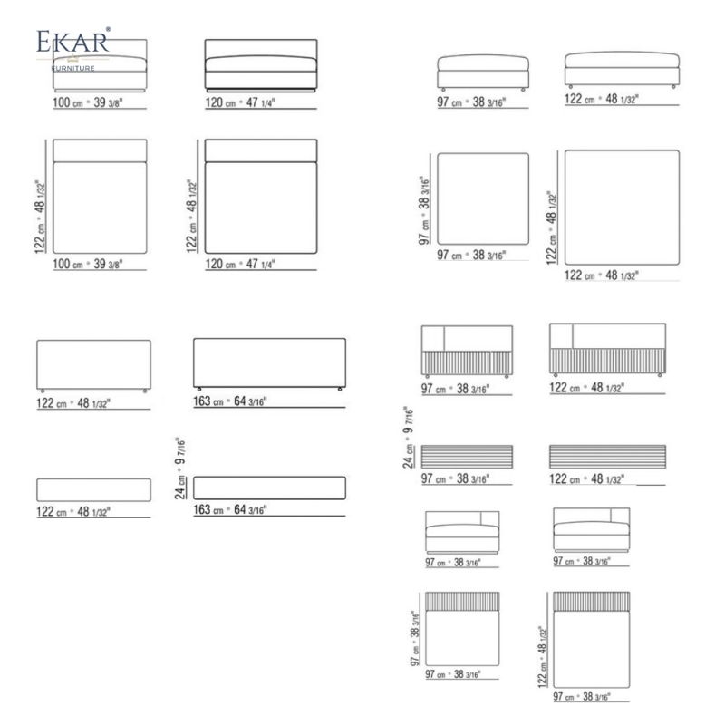 EKAR Modern Modular Sectional Sofa | Minimalist Contemporary Sofa for Luxury Interiors