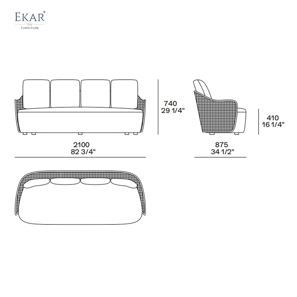 Modern Outdoor Sofa – Luxury Woven Patio Couch for Contemporary Outdoor Living