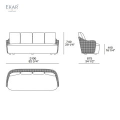 Modern Outdoor Sofa – Luxury Woven Patio Couch for Contemporary Outdoor Living