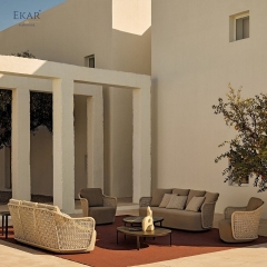 Modern Outdoor Sofa – Luxury Woven Patio Couch for Contemporary Outdoor Living