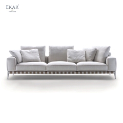 EKAR Modern Minimalist Modular Sofa - Leather Strap Detail Sectional