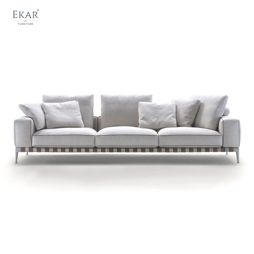 EKAR Modern Minimalist Modular Sofa - Leather Strap Detail Sectional