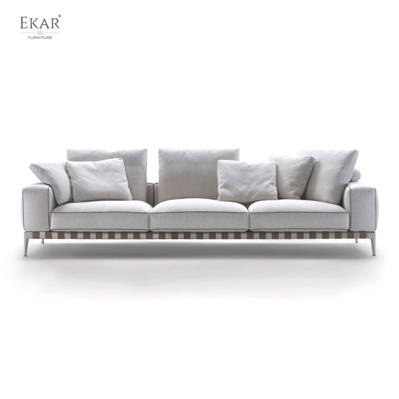 EKAR Modern Minimalist Modular Sofa - Leather Strap Detail Sectional
