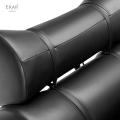 EKAR Modern Bamboo-Joint Sculptural Lounge Chair in Premium Leather