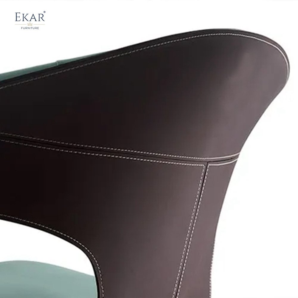 EKAR Modern Wingback Leather Dining Chair with Tapered Legs | Premium Dining Room Furniture