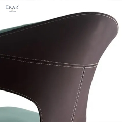 EKAR Modern Wingback Leather Dining Chair with Tapered Legs | Premium Dining Room Furniture