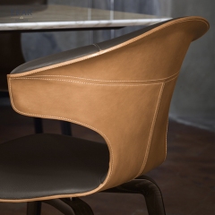 EKAR Modern Wingback Leather Dining Chair with Tapered Legs | Premium Dining Room Furniture