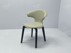 EKAR Modern Wingback Leather Dining Chair with Tapered Legs | Premium Dining Room Furniture