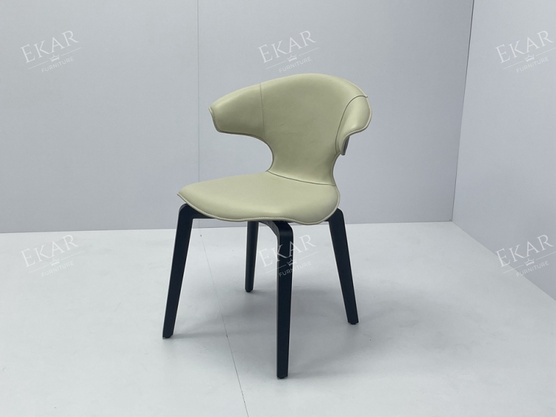 EKAR Modern Wingback Leather Dining Chair with Tapered Legs | Premium Dining Room Furniture