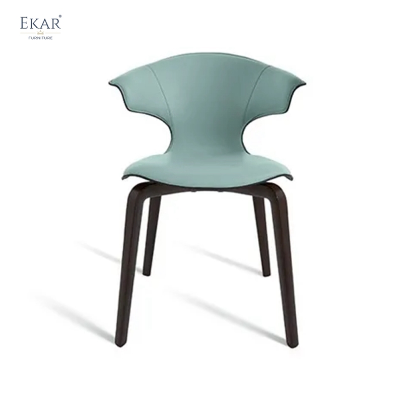 EKAR Modern Wingback Leather Dining Chair with Tapered Legs | Premium Dining Room Furniture